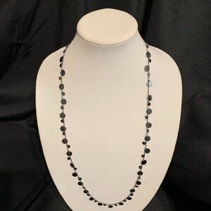 NWOT Lia Sophia Long Panorama Necklace (Hematite)